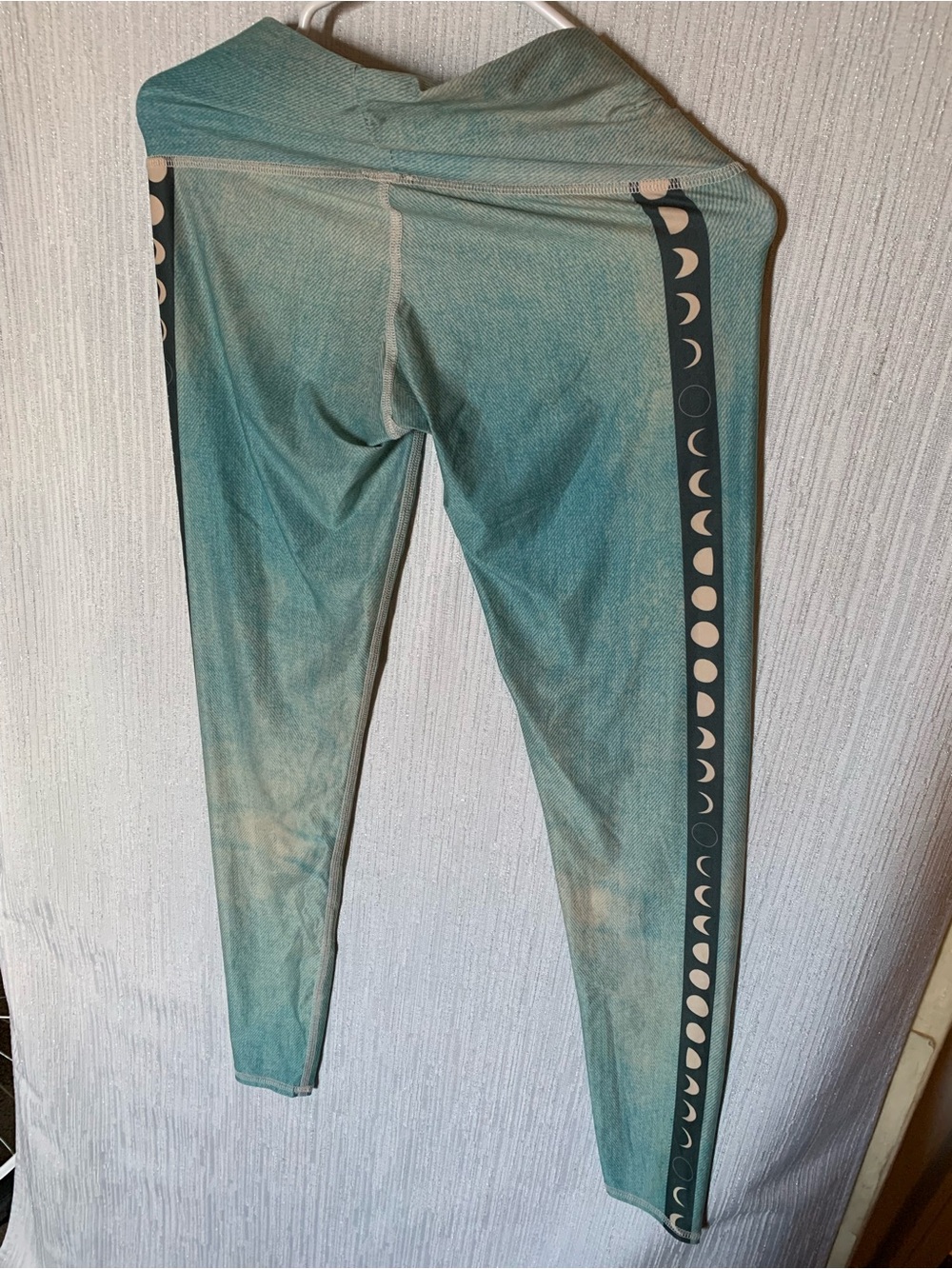 Teeki- Women’s M- Teal Gradient Moon-Stripe Leggings - Made in 🇺🇸